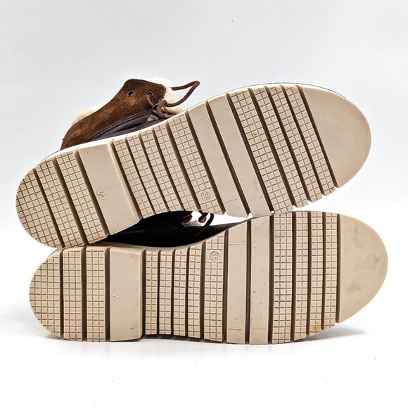 Pajar Women faux Fur Brown Leather Lace up Snow Winter Boots size 7-7.5US EUR38 - Picture 7 of 10